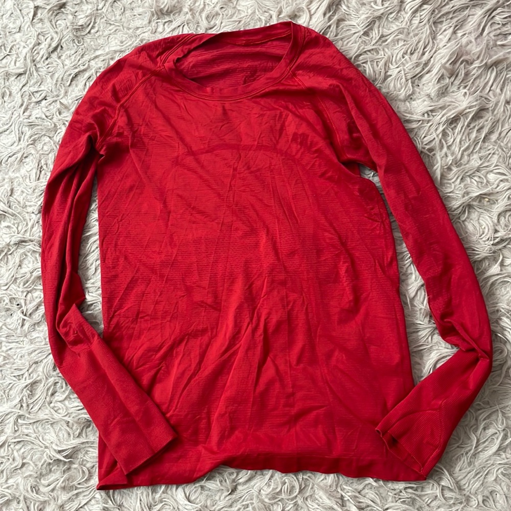Lululemon Red Swiftly Tech Long Sleeve - Size 6